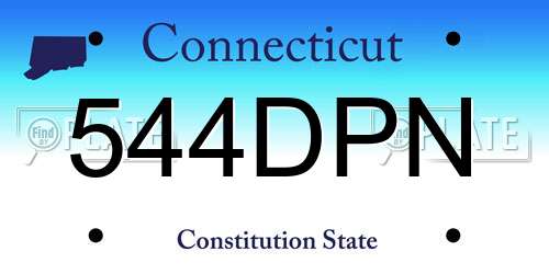 544DPN Connecticut License Plate