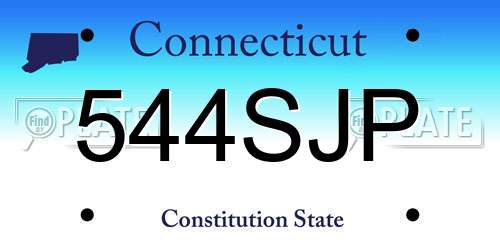 544SJP Connecticut License Plate