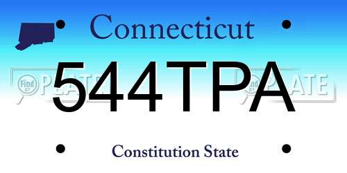 544TPA Connecticut License Plate