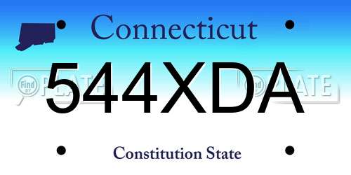 544XDA Connecticut License Plate