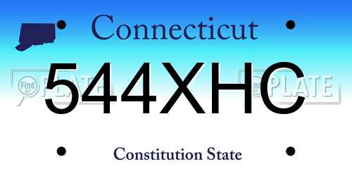 544XHC Connecticut License Plate