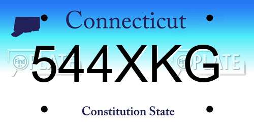 544XKG Connecticut License Plate