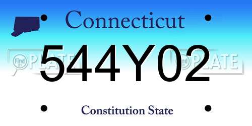 544Y02 Connecticut License Plate