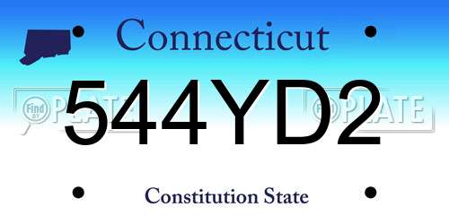 544YD2 Connecticut License Plate