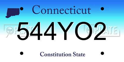 544YO2 Connecticut License Plate