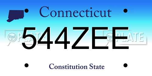 544ZEE Connecticut License Plate