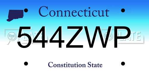 544ZWP Connecticut License Plate
