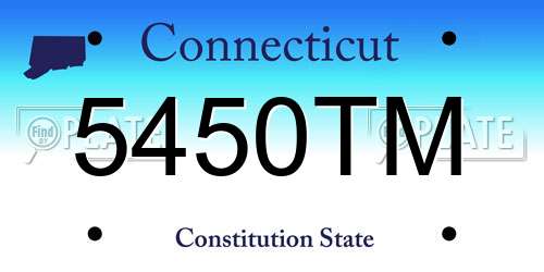 5450TM Connecticut License Plate