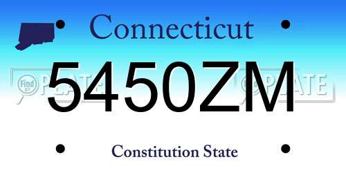 5450ZM Connecticut License Plate