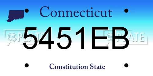 5451EB Connecticut License Plate