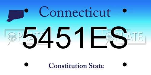 5451ES Connecticut License Plate