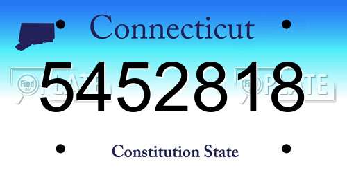 5452818 Connecticut License Plate