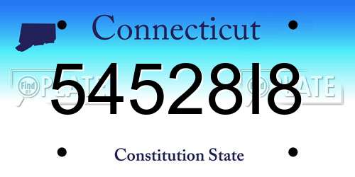 54528I8 Connecticut License Plate