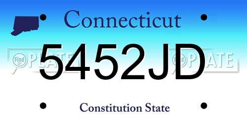 5452JD Connecticut License Plate