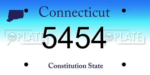 5454 Connecticut License Plate