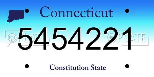 5454221 Connecticut License Plate