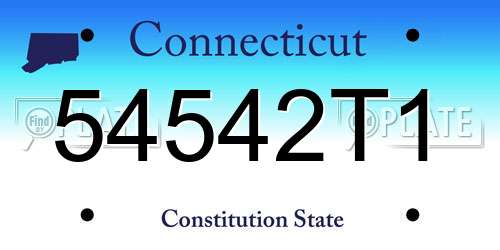 54542T1 Connecticut License Plate