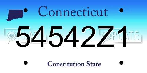 54542Z1 Connecticut License Plate