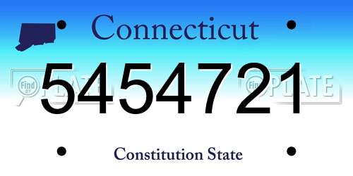 5454721 Connecticut License Plate