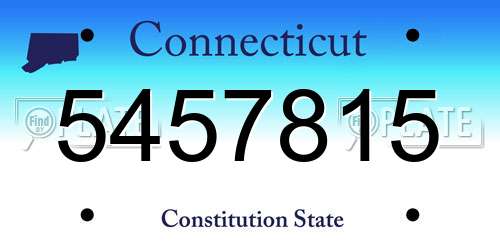 5457815 Connecticut License Plate