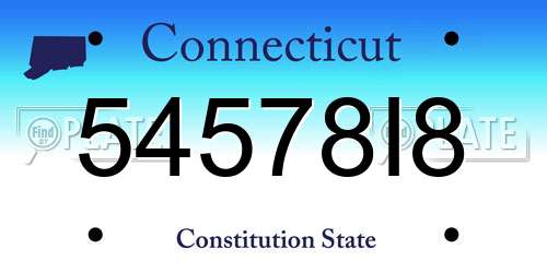 54578I8 Connecticut License Plate