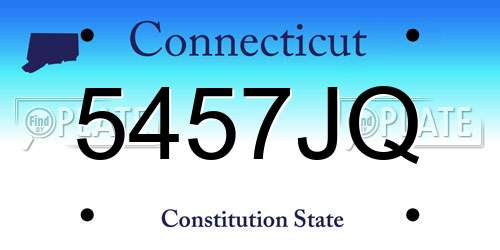 5457JQ Connecticut License Plate