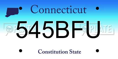 545BFU Connecticut License Plate
