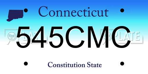 545CMC Connecticut License Plate
