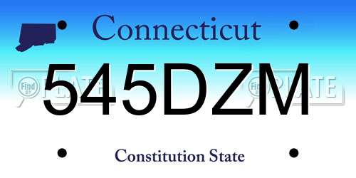 545DZM Connecticut License Plate
