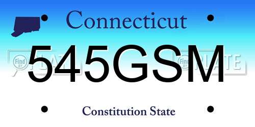 545GSM Connecticut License Plate