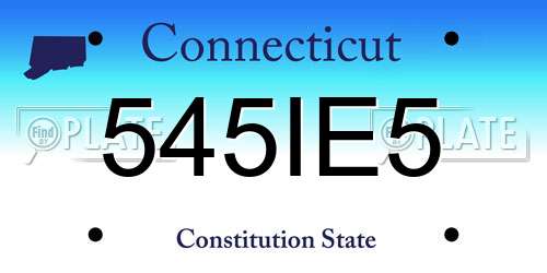 545IE5 Connecticut License Plate