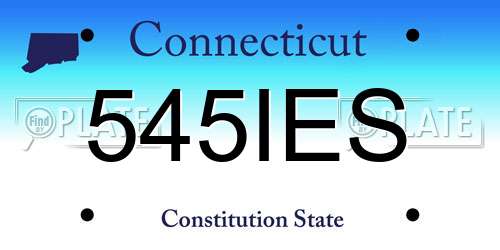 545IES Connecticut License Plate