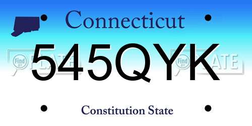 545QYK Connecticut License Plate