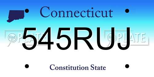 545RUJ Connecticut License Plate