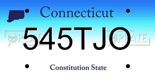 545TJO Connecticut License Plate
