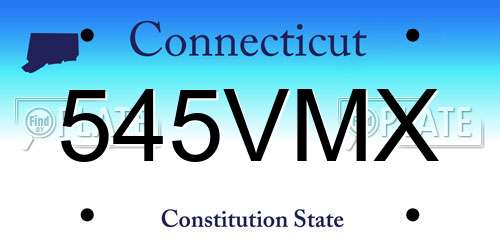 545VMX Connecticut License Plate