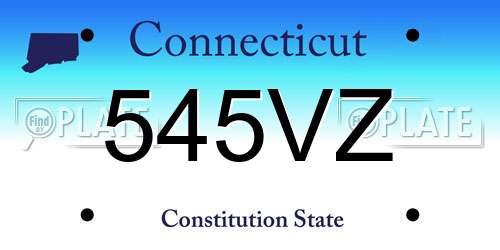 545VZ Connecticut License Plate