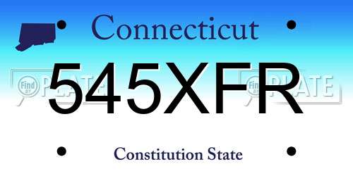545XFR Connecticut License Plate
