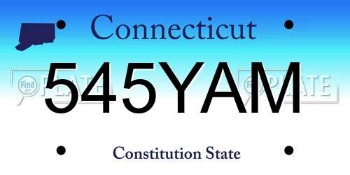 545YAM Connecticut License Plate