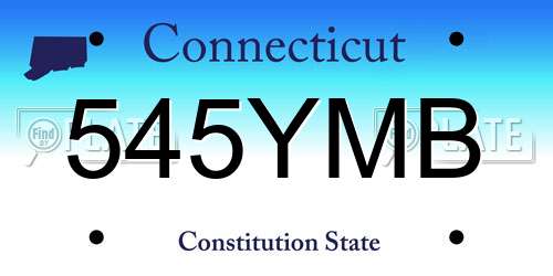 545YMB Connecticut License Plate