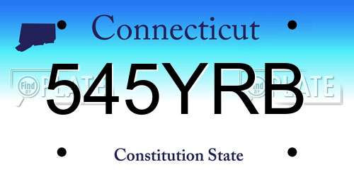 545YRB Connecticut License Plate