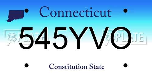 545YVO Connecticut License Plate