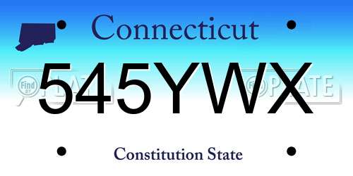 545YWX Connecticut License Plate