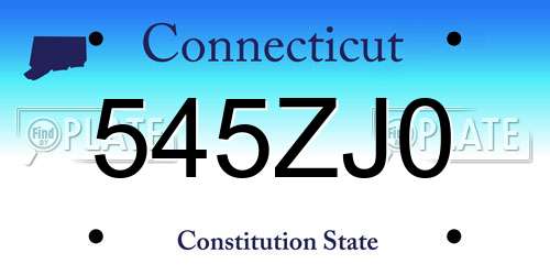 545ZJ0 Connecticut License Plate