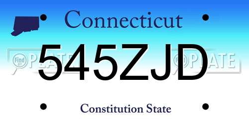 545ZJD Connecticut License Plate