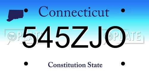 545ZJO Connecticut License Plate