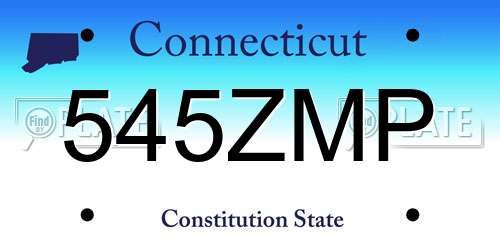 545ZMP Connecticut License Plate