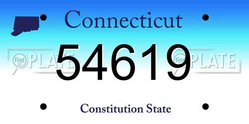 54619 Connecticut License Plate