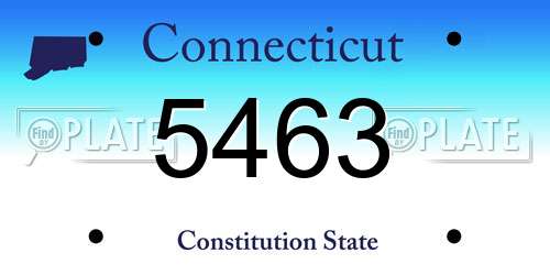 5463 Connecticut License Plate