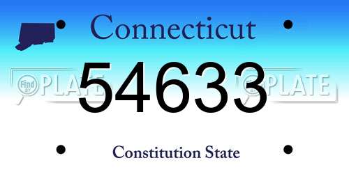 54633 Connecticut License Plate